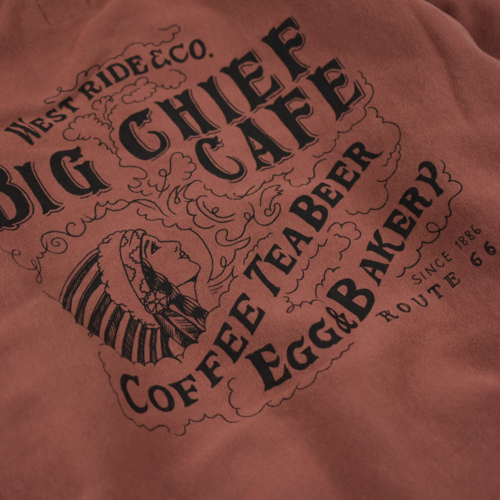 May club -【WESTRIDE】HEAVY WEIGHT FULL-ZIP HOODIE：BIG CHIEF CAFE (MAROON)