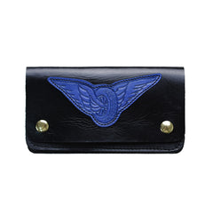 May club -【WESTRIDE】OLD BIKER LEATHER WALLET - BLUE PATCH