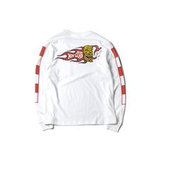 May club -【May club】KUSTOM KULTURE L/S TEE - TIKI CHECK SLEEVE（WHITE)