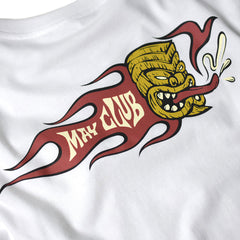 May club -【May club】KUSTOM KULTURE L/S TEE - TIKI CHECK SLEEVE（WHITE)