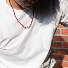 Antique White Heart Red Beads Necklace & Bracelet - May club