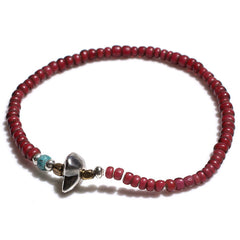 Antique White Heart Red Beads Bracelet - May club