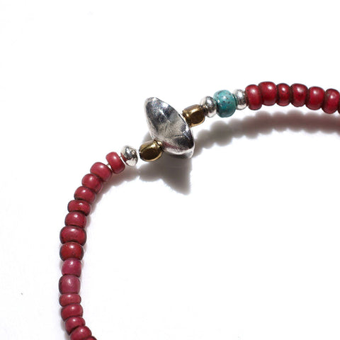 Antique White Heart Red Beads Bracelet - May club