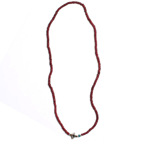 Antique White Heart Red Beads Necklace & Bracelet - May club