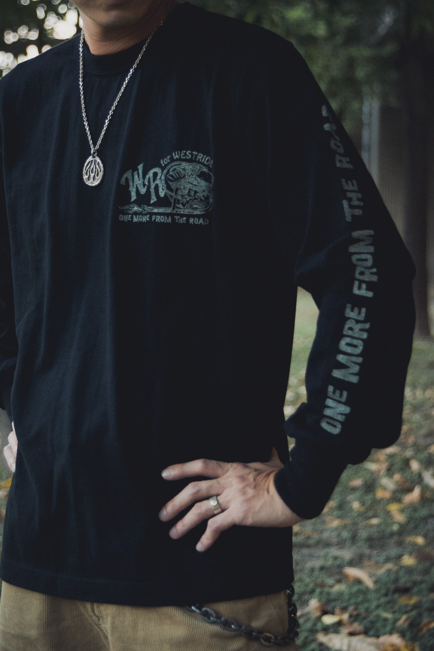 WR FOR WEST RIDE LONG SLEEVE TEE - BLACK - May club
