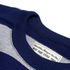 HEAVY BORDER LONG SLEEVES TEE - NVY/H.GRY - May club