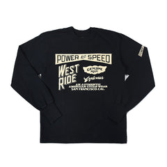 May club -【WESTRIDE】"POWER AND SPEED" LONG SLEEVES TEE  - BLACK