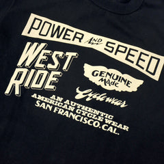 May club -【WESTRIDE】"POWER AND SPEED" LONG SLEEVES TEE  - BLACK