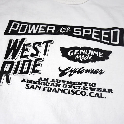 May club -【WESTRIDE】"POWER AND SPEED" LONG SLEEVES TEE  - WHITE