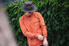 HENLY NECK LONG SLEEVE TEE - ORANGE - May club