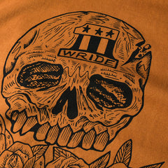 May club -【WESTRIDE】"SKULL & ROSES" TEE - COGNAC