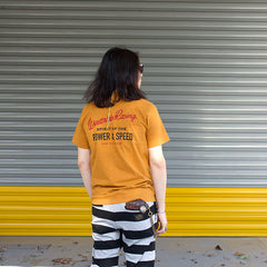 May club -【WESTRIDE】"POWER AND SPEED PISTON" TEE - COGNAC