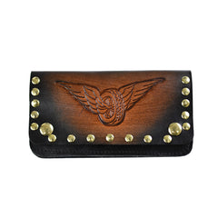 May club -【WESTRIDE】OLD BIKER LEATHER WALLET RIVET - EMBOSS