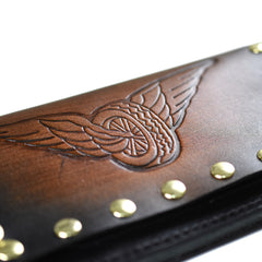 May club -【WESTRIDE】OLD BIKER LEATHER WALLET RIVET - EMBOSS