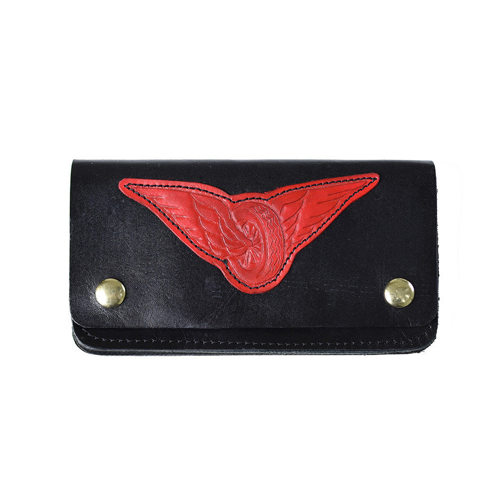 May club -【WESTRIDE】OLD BIKER LEATHER WALLET - RED PATCH