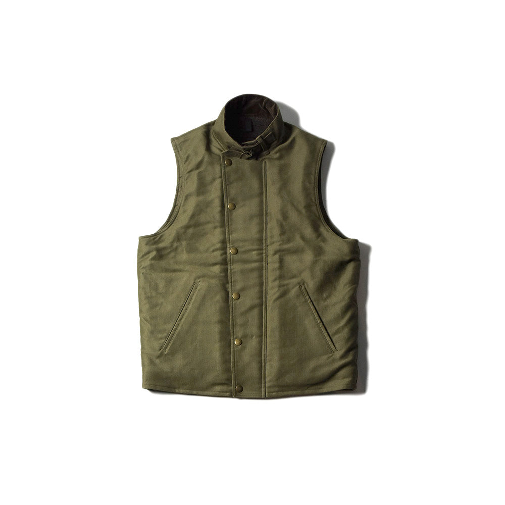 May club -【Addict Clothes】BOA LINED ULSTER VEST - KHAKI GREEN