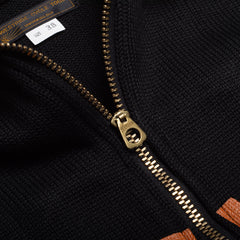 CLASSIC RACING HALF ZIP SWEATER - BLK/IVRY - May club