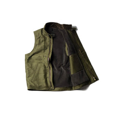 May club -【Addict Clothes】BOA LINED ULSTER VEST - KHAKI GREEN