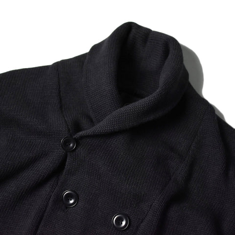 May club -【Addict Clothes】SHAWL COLLAR DOUBLE BREASTED COTTON KNIT