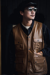 FORT MORGAN VEST - STEERHIDE BROWN - May club