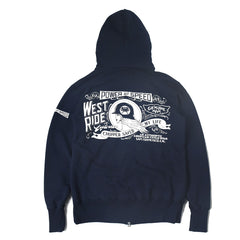 May club -【WESTRIDE】FULL ZIP MC HOODIE - NAVY