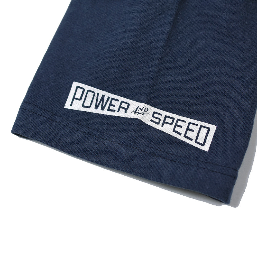 May club -【WESTRIDE】"POWER AND SPEED" TEE - NAVY