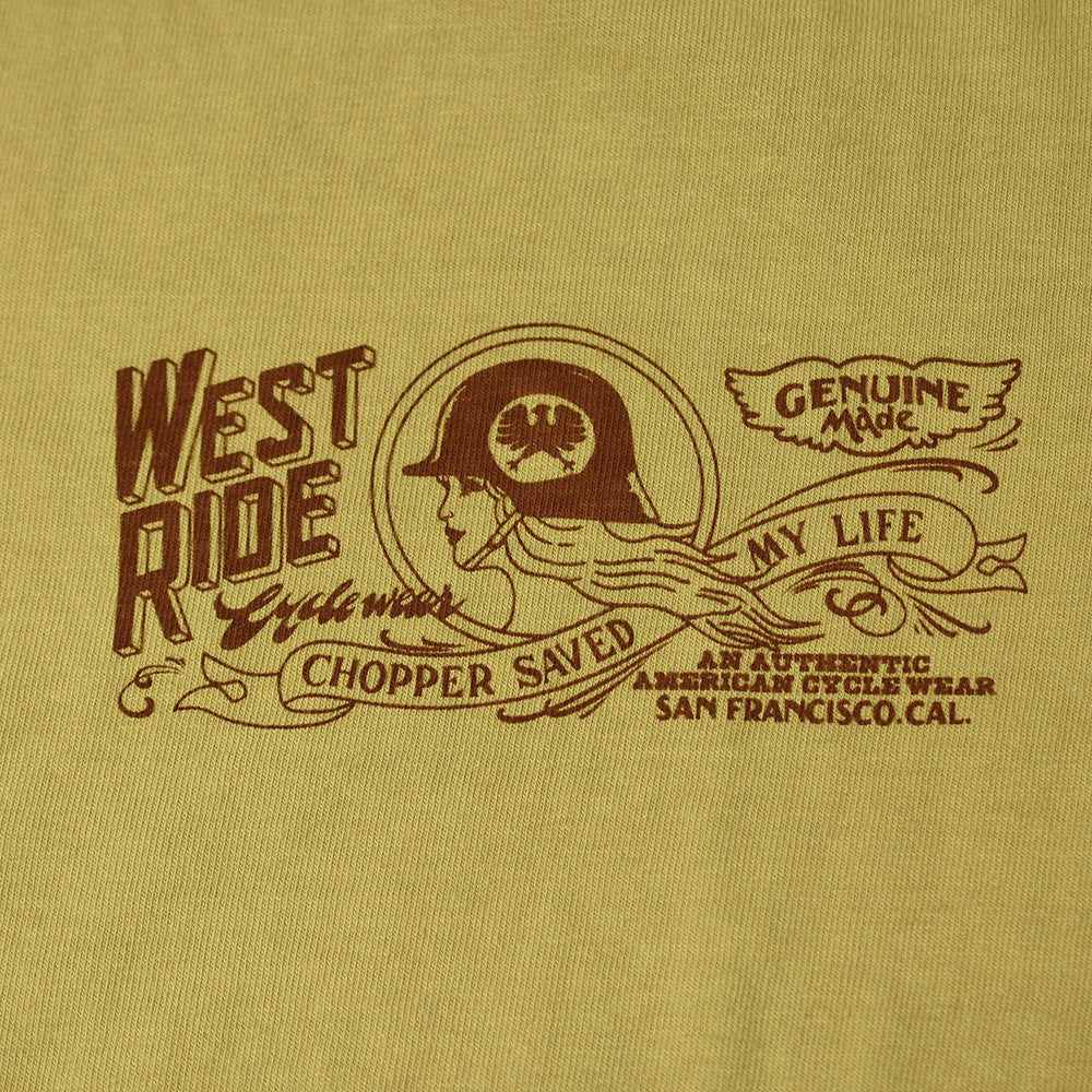 May club -【WESTRIDE】"POWER AND SPEED" TEE - MUSTARD