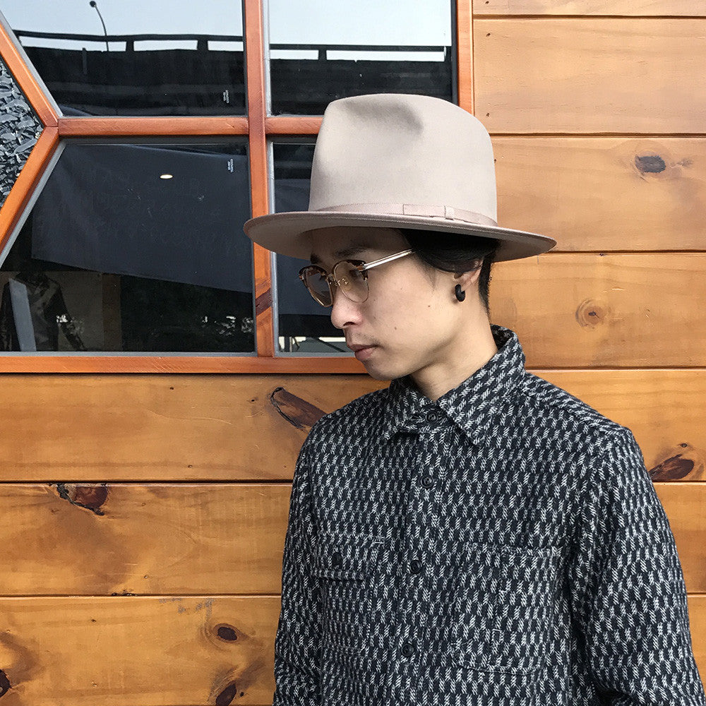 May club -【BAD QUENTIN】STETSON ANTELOPE FELT HAT - PINK BEIGE