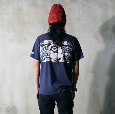 May club -【WESTRIDE】"POWER AND SPEED" TEE - NAVY