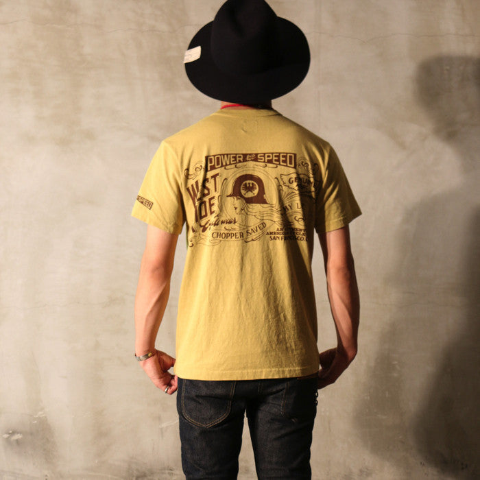 May club -【WESTRIDE】"POWER AND SPEED" TEE - MUSTARD