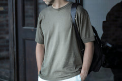 CREW NECK KNIT TEE - ARMY GREEN - May club