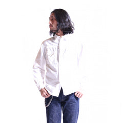 May club -【WESTRIDE】WR3007S CHAMBRAY WESTERN SHIRT - WHITE