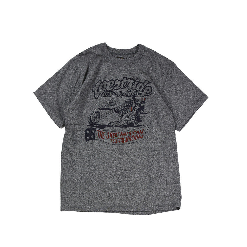 May club -【WESTRIDE】"UNCLE SAM ON THE ROAD AGAIN" TEE - GREY