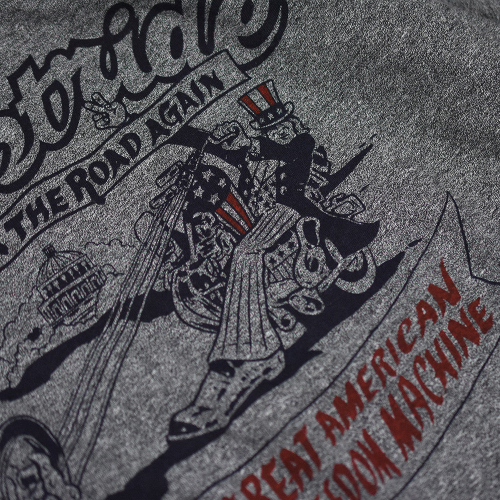 May club -【WESTRIDE】"UNCLE SAM ON THE ROAD AGAIN" TEE - GREY