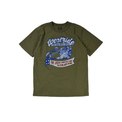 May club -【WESTRIDE】"UNCLE SAM ON THE ROAD AGAIN" TEE - DEEP OLIVE