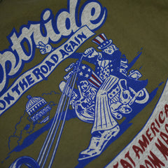 May club -【WESTRIDE】"UNCLE SAM ON THE ROAD AGAIN" TEE - DEEP OLIVE