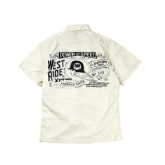 May club -【WESTRIDE】SNAP WORK S/S SHIRTS - WHITE