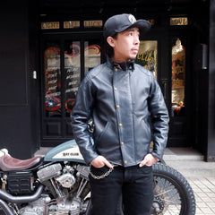 May club -【Addict Clothes】AD-09 SHEEPSKIN ULSTER JACKET - DARK BLUE