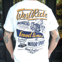 May club -【WESTRIDE】"MOTOR SPIRIT" TEE - WHITE