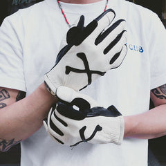 May club -【WESTRIDE】CROSS BONE GLOVE - CREAM x BLACK