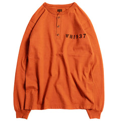 HENLY NECK LONG SLEEVE TEE - ORANGE - May club