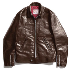 AD-01 Horsehide Center Zip Jacket - Dark Brown - May club