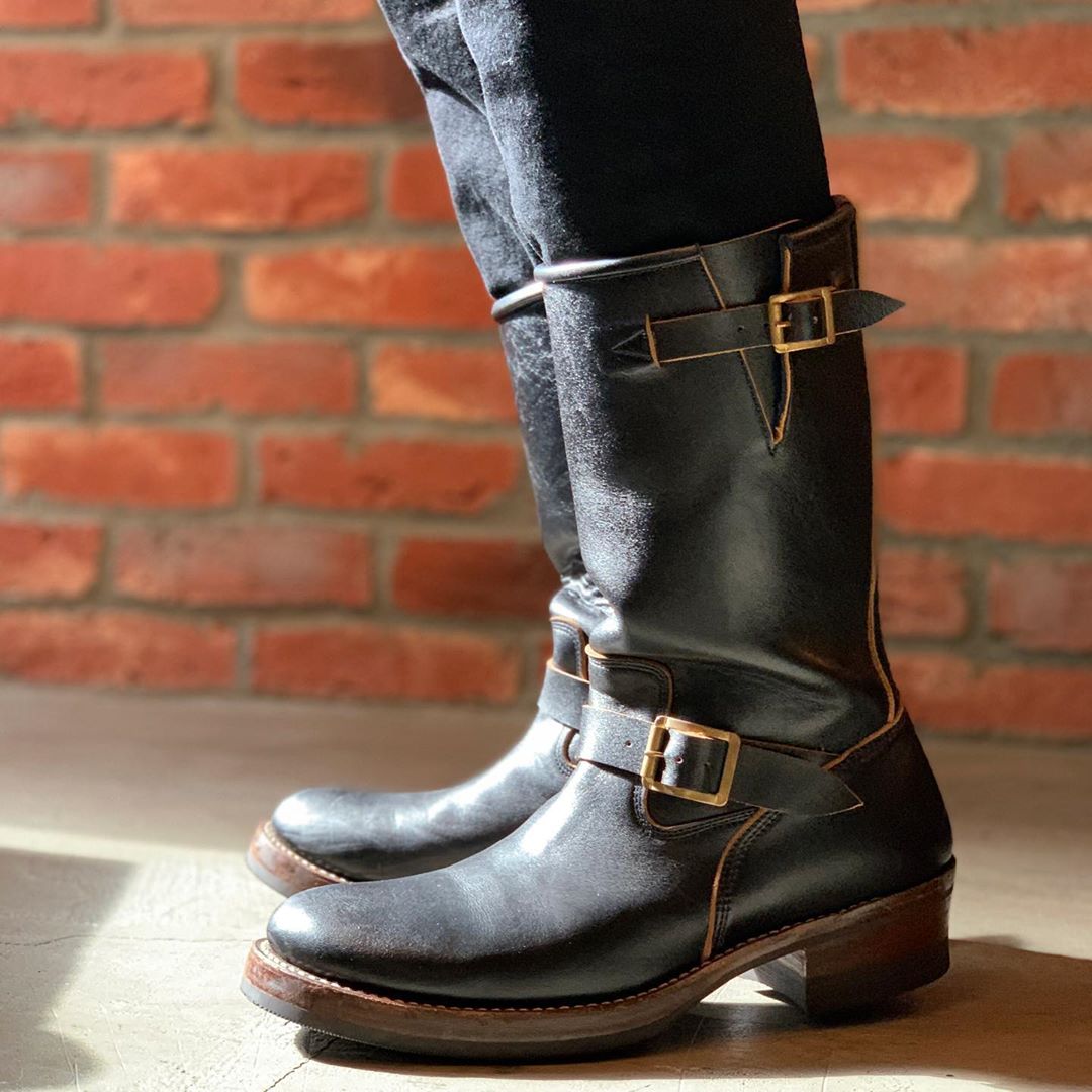 May club -【Addict Clothes】AB-01 STEERHIDE ENGINEER BOOTS - BLACK
