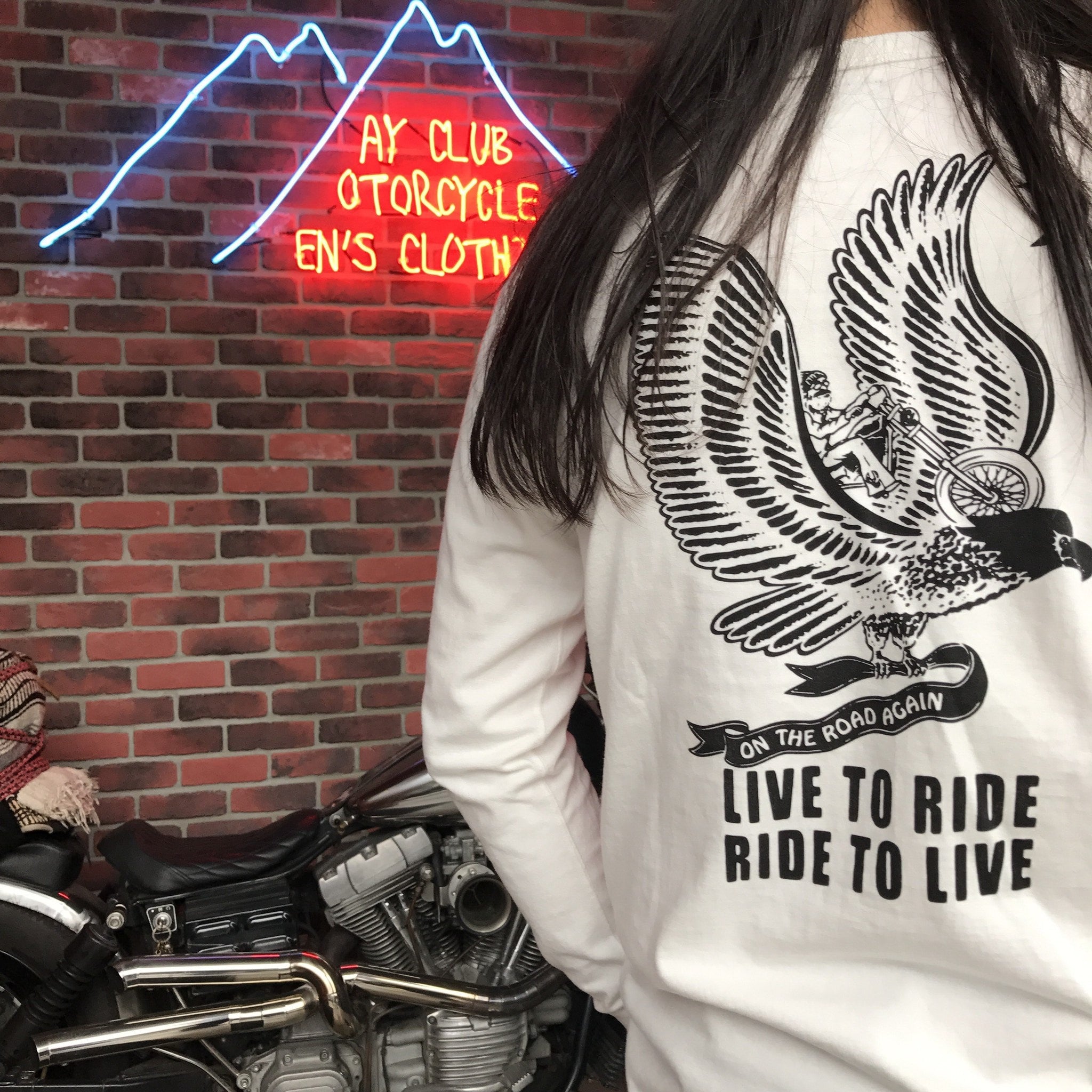 May club -【WESTRIDE】"LIVE TO RIDE" LONG SLEEVES TEE - OFF