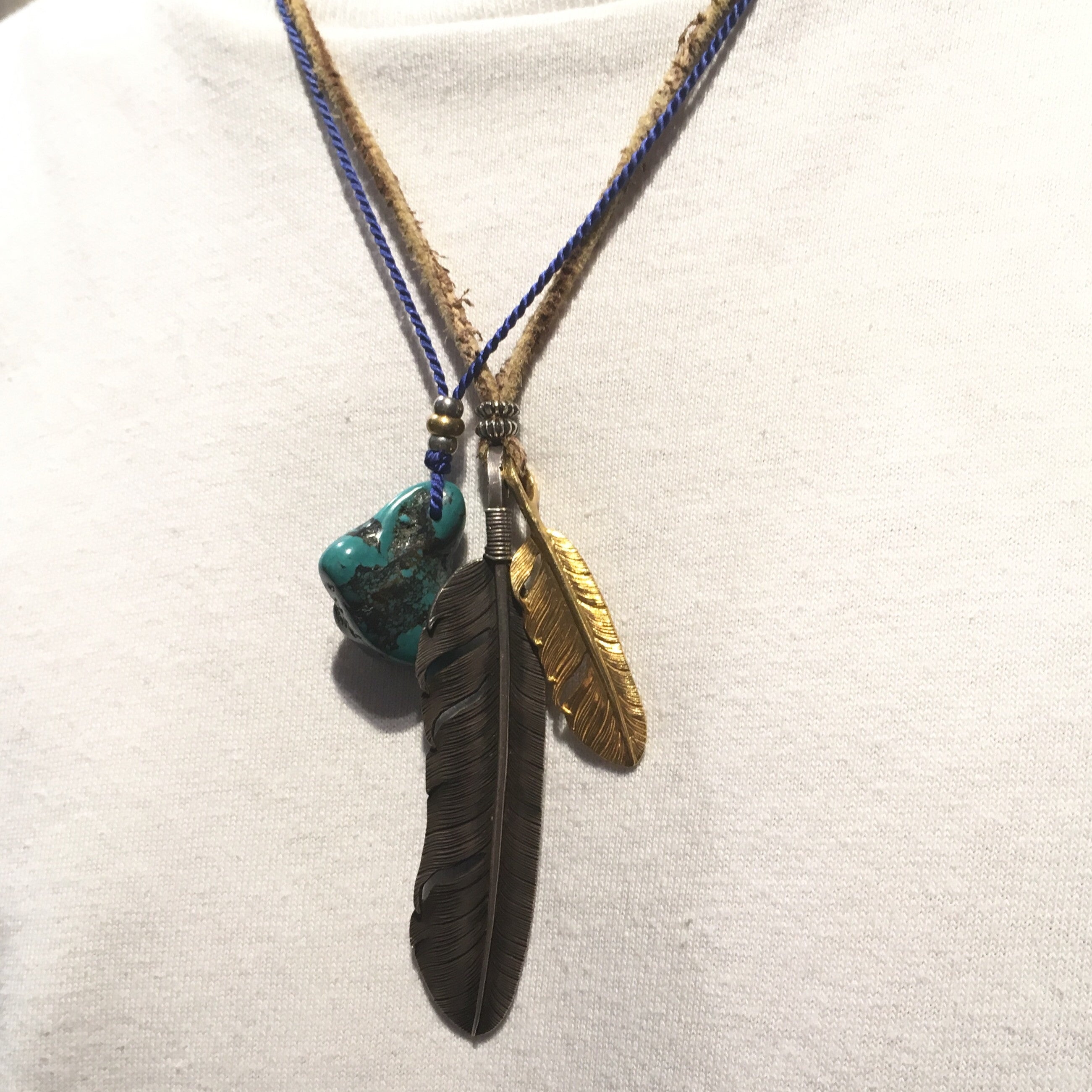 May club -【SunKu】TURQUOISE SILK ROPE NECKLACE - BLUE