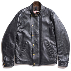 AD-09B SHEEPSKIN ULSTER JACKET - BLACK - May club