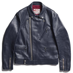 AD-03 Horsehide British Asymmetry Jacket - Dark Blue - May club